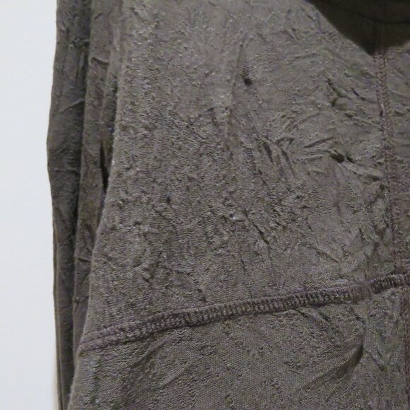 SNOSKINS Cowl Neck Crinkle Lagenlook Art To Wear Tunic Top in Chocolate Brown - Picture 5 of 14